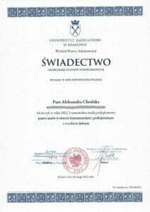 Świadectwo ukończenia studiów podyplomowych