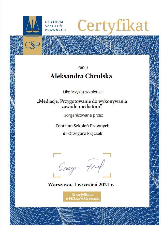 Mediacje_przygotowanie do wykonywania zawodu mediatora